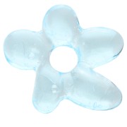 Irregular flower bead 18x17 mm in translucent glass - Sky Blue x1