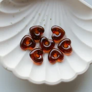 Heart pendant 14x15 mm in translucent glass - Brown x1