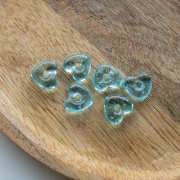 Heart pendant 14x15 mm in translucent glass - Light blue x1