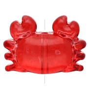 Crab bead 15.5x21.5 mm in clear glass - Dark red x1