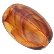 14x9 mm clear acrylic olive beads - Marbled amber x20