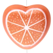 17x18 mm acrylic heart bead - orange pattern - Orange x1