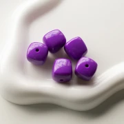 Beads irregular cubes 16x17 mm - second choice - Acrylic opaque - Violet x10