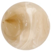 15.5 mm round beads in translucent acrylic - Beige marbled x5