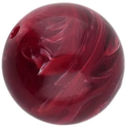 15.5 mm round beads in opaque acrylic - Burgundy marbled x5
