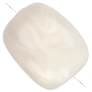 Rounded rectangular 13x10.5 mm acrylic beads - Ivory marbled x10