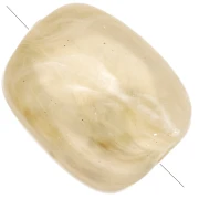 Rounded rectangular 13x10.5 mm acrylic beads - Beige marbled x10