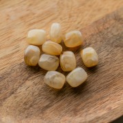 Rounded rectangular 13x10.5 mm acrylic beads - Beige marbled x10