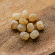 Rounded rectangular 13x10.5 mm acrylic beads - Beige marbled x10