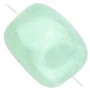 Rounded rectangular 13x10.5 mm acrylic beads - Water green marbled x10