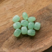 Rounded rectangular 13x10.5 mm acrylic beads - Water green marbled x10