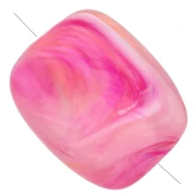 Rounded rectangular 13x10.5 mm acrylic beads - Fuchsia marbled x10