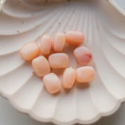 Rounded rectangular 13x10.5 mm acrylic beads - Nude marbled x10