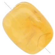 Rounded rectangular 13x10.5 mm acrylic beads - Marbled yellow x10
