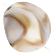 Irregular 15x14 mm acrylic beads - Marbled White - Brown x10