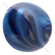 Irregular 15x14 mm acrylic beads - Dark blue marbled x10