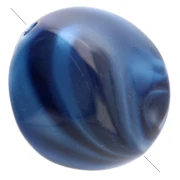 Irregular 15x14 mm acrylic beads - Dark blue marbled x10
