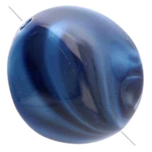 Irregular 15x14 mm acrylic beads - Dark blue marbled x10