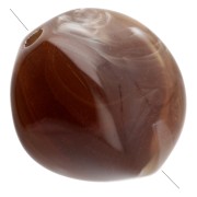 Irregular 15x14 mm acrylic beads - Dark brown marbled x10