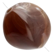 Irregular 15x14 mm acrylic beads - Dark brown marbled x10