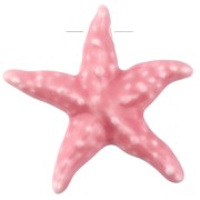 Ceramic Starfish Pendant 39x41 mm - Light Pink x1