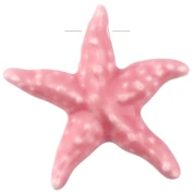 Ceramic Starfish Pendant 39x41 mm - Light Pink x1