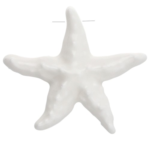 Ceramic starfish pendant 39x41 mm - White x1