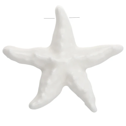 Ceramic starfish pendant 39x41 mm - White x1