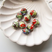 Ceramic fish bead 15x14 mm - Multicolor x1
