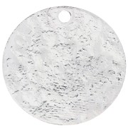 15.5 mm Round Sequin with Hammered Finish - Fine silver plated x1