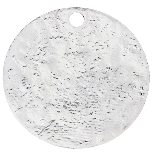15.5 mm Round Sequin with Hammered Finish - Fine silver plated x1