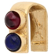 Garnet - 9 mm pendant clasp with gemstone - Fine gold plated - Garnet - Lapis lazuli 9 mm pendant clasp with gemstone - Fine gold plated - Garnet - Lapis lazuli