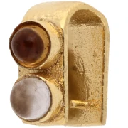 9 mm Pendant Clasp with Gemstone - Fine gold plated - Citrine - Rose Quartz