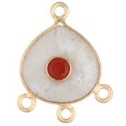 23x19 mm Gemstone Chandelier Pendant - Fine gold plated - Moonstone - Carnelian