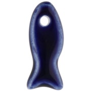 Ceramic fish pendant 25x10 mm - Dark blue x1