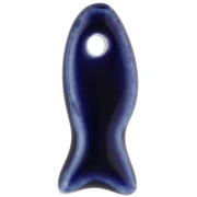Ceramic fish pendant 25x10 mm - Dark blue x1