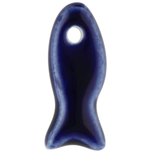 Ceramic fish pendant 25x10 mm - Dark blue x1