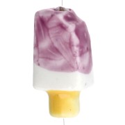 15x8 mm Ceramic Ice Bead - Violet - White x1