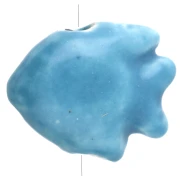 Ceramic fish bead 17x20 mm - Blue x1