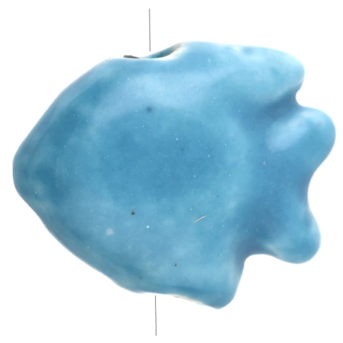 Ceramic fish bead 17x20 mm - Blue x1