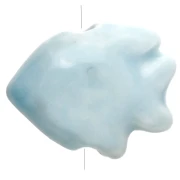 Ceramic fish bead 17x20 mm - Light blue x1