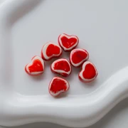 Ceramic heart bead 12x14 mm - Red x1