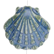 Ceramic shell bead 26x27.5 mm - Blue - Green x1