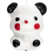 Ceramic 19.5x16 mm teddy bear bead - White - Black x1