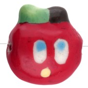 17 mm Ceramic Apple Bead - Red x1
