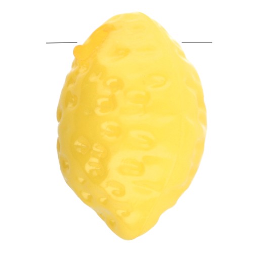 13x9 mm lemon bead in opaque acrylic - Yellow x10