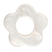15 mm Hollow Flower Beads, Mother-of-Pearl - Natural (4-pack)|raw }}