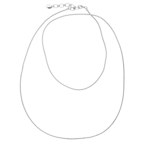 Serpentine long necklace 1.45 mm - Silver x76cm