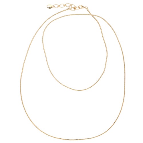 Sautoir maille serpentine 1.45 mm - Fine gold plated x76cm