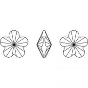 Cabochon Flower Swarovski 4744 10 mm Crystal x1